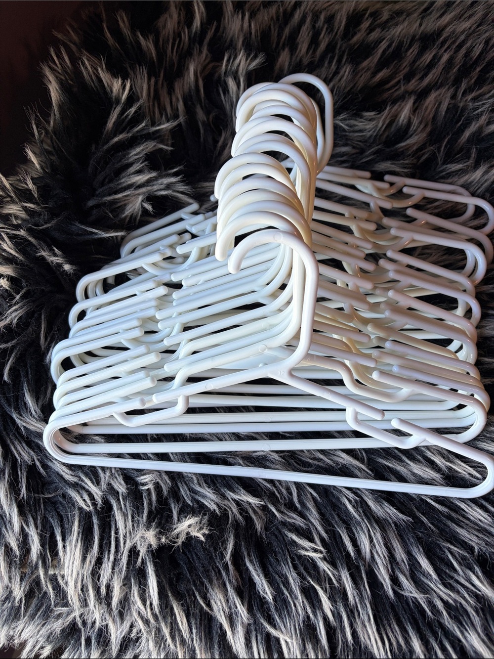 White Plastic Kids Clothes Hangers Set